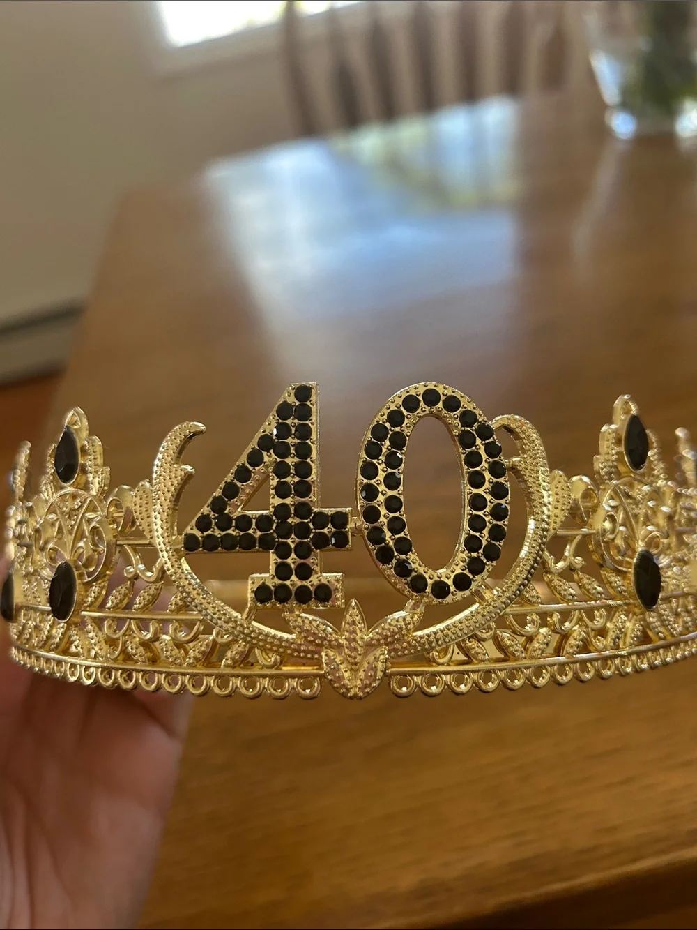 Gold 40 Rhinestone Tiara Crown
